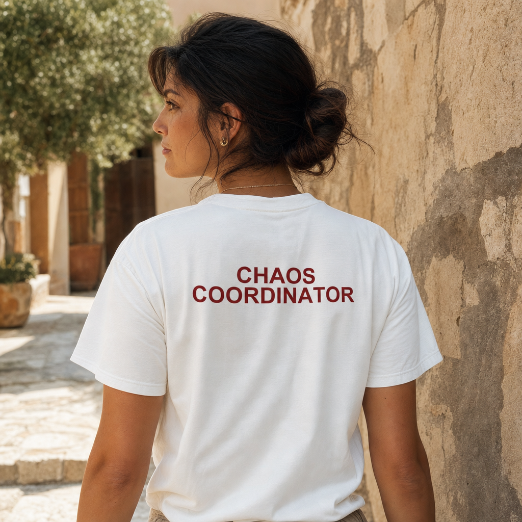 Chaos Coordinator - Professional Multitasker Tee — scene 01 female back close