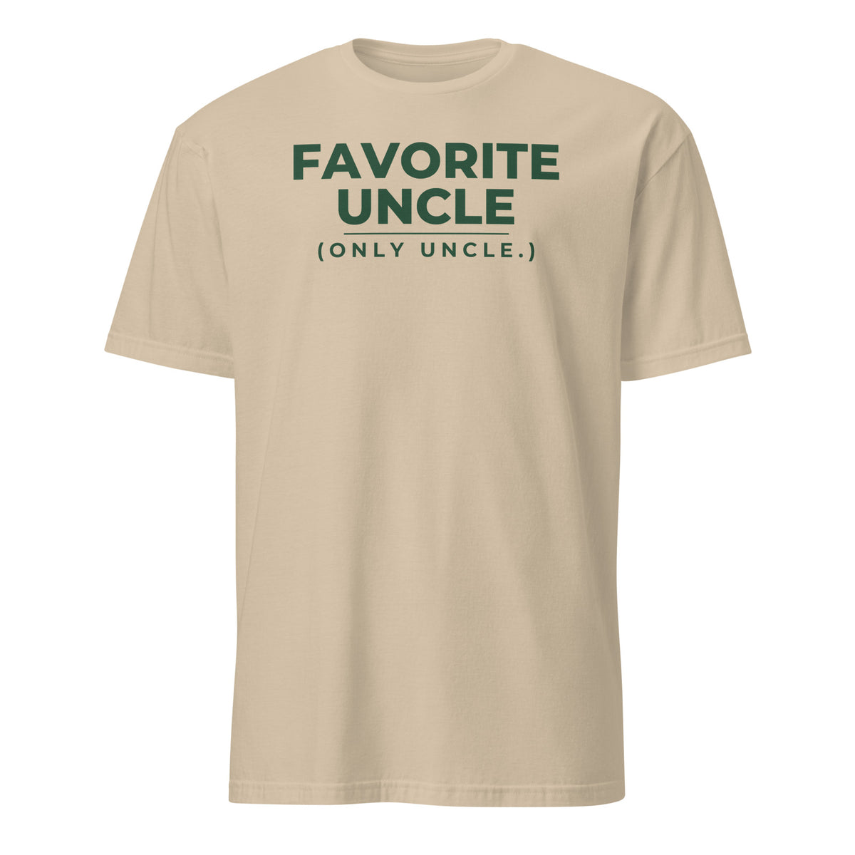 Favorite Uncle (Only Uncle) tee in Sand, front print