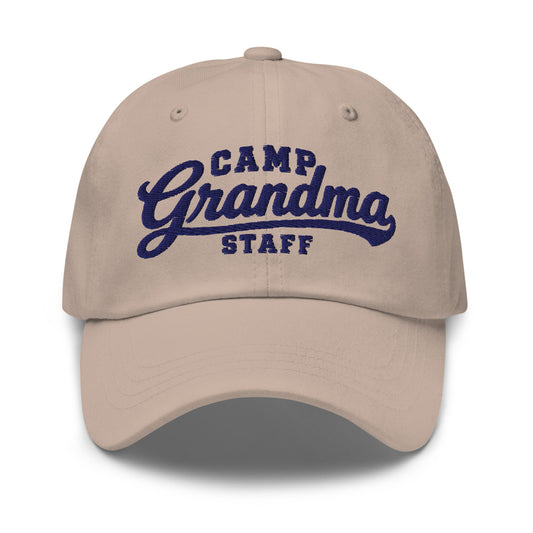 Stone classic cap — Camp Grandma, front view
