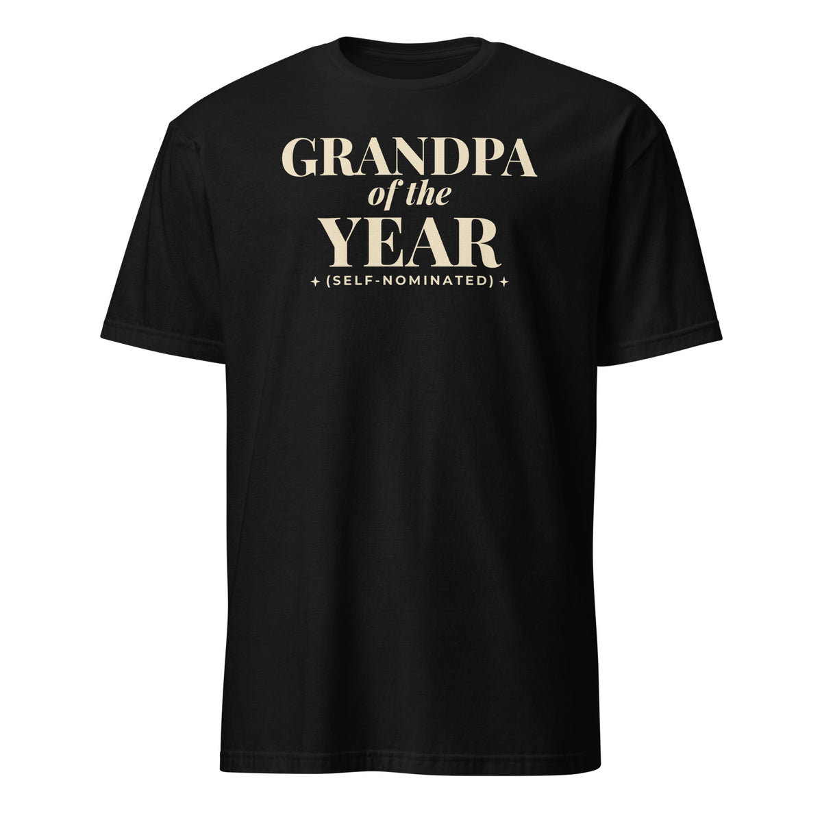 Grandpa of the Year tee in Black, front print