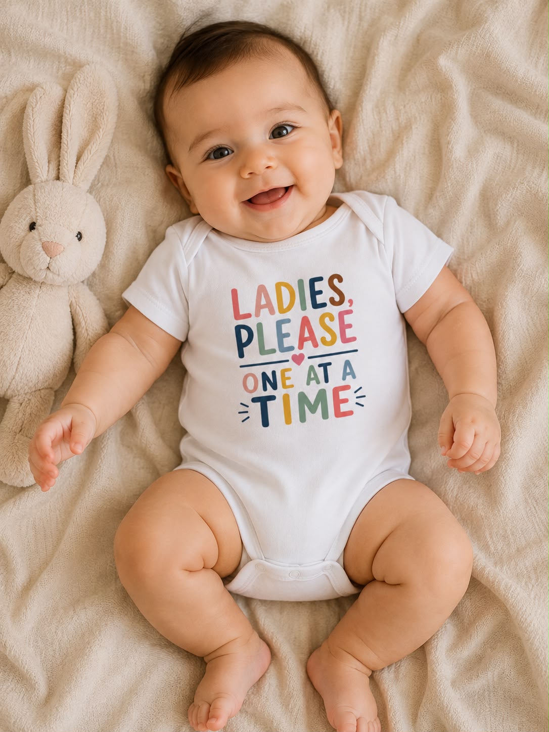 Ladies Please One at a Time Colour Edition baby bodysuit lifestyle photo, baby carrier