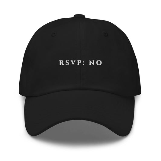 RSVP: No embroidered dad hat in black