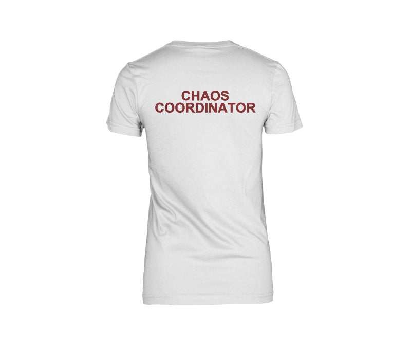 Chaos Coordinator - Professional Multitasker Tee — female back TJ mockup