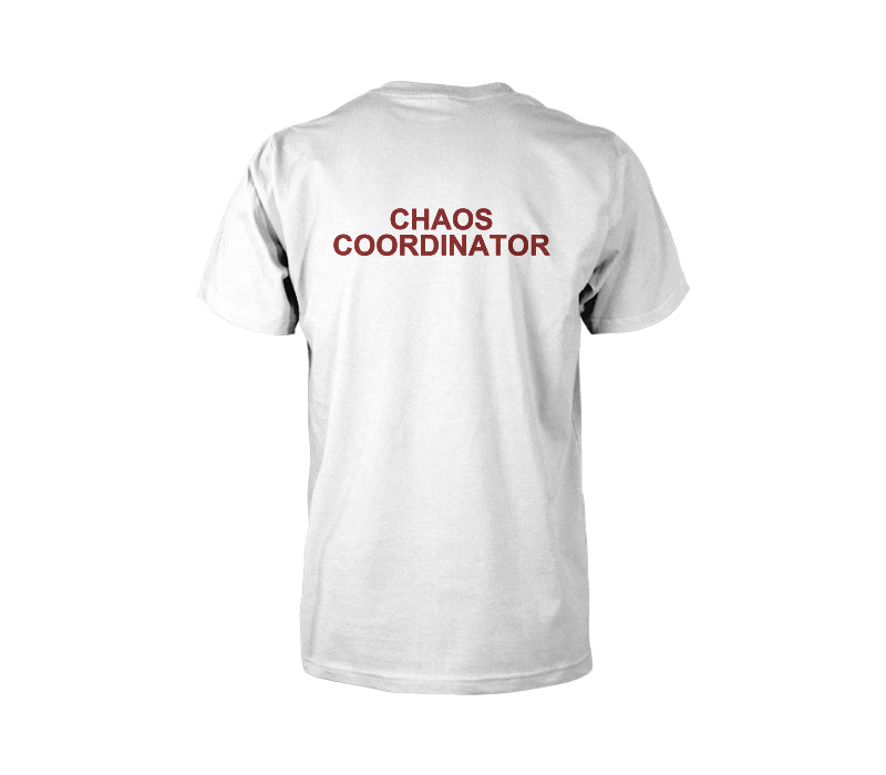 Chaos Coordinator - Professional Multitasker Tee — male back TJ mockup
