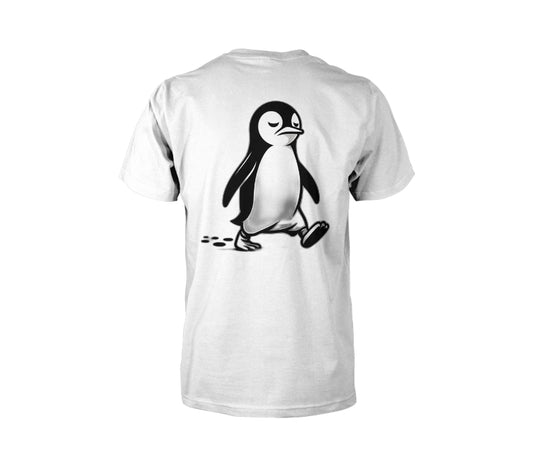 Nihilistic Penguin Walk - Mood Tee — TJ male back mockup